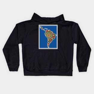 LATIN SOUTH AMERICA DECORATED MAP - full colour Kids Hoodie